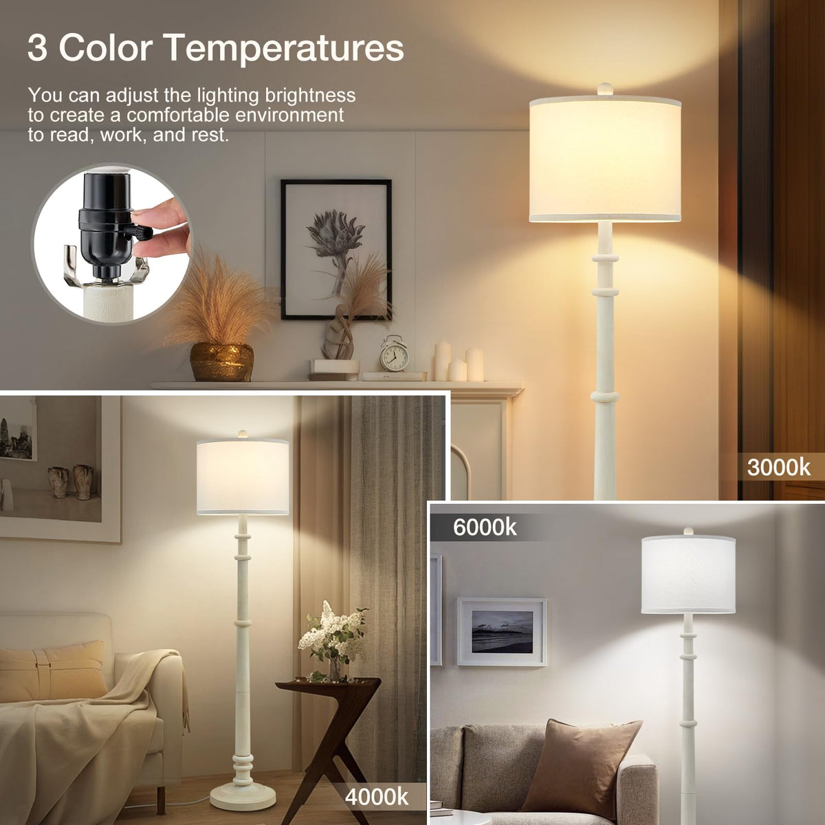 EJIAXIN candleholder-inspired floor lamp evokes vintage farmhouse charm