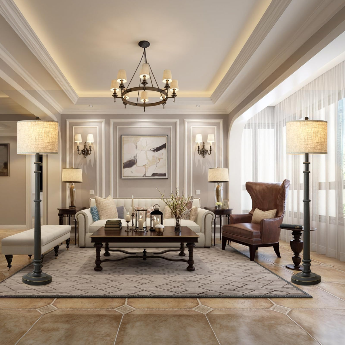 EJIAXIN resin base highlights durable construction for living rooms