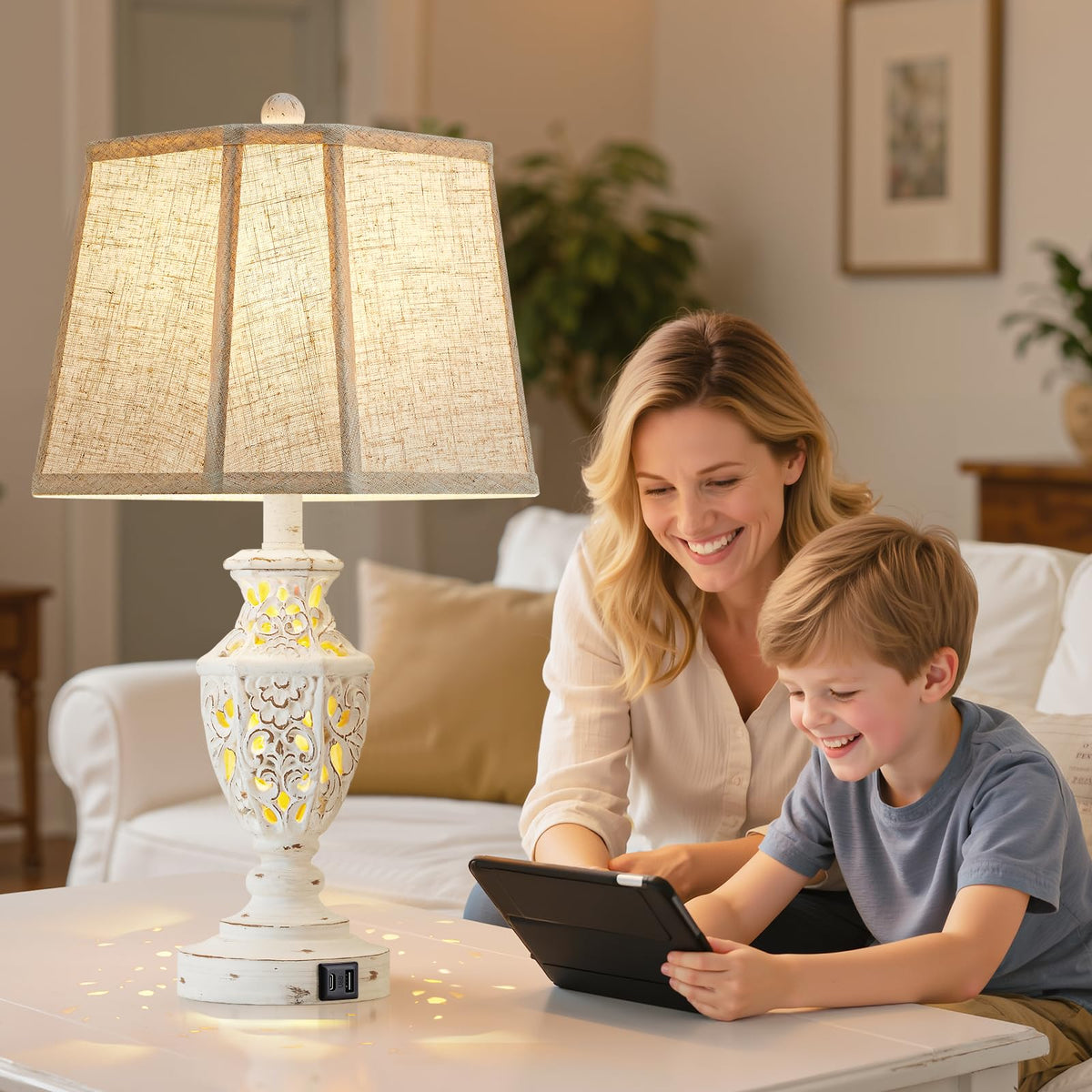 EJIAXIN 2-pack lamps suitable for bedrooms, living rooms, and end tables.