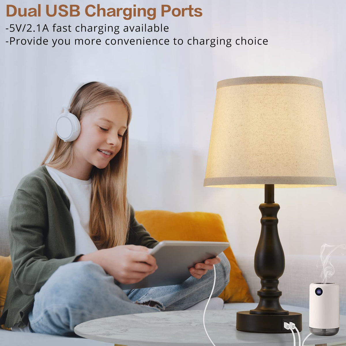 EJIAXIN LED bulbs included for immediate use and steady light