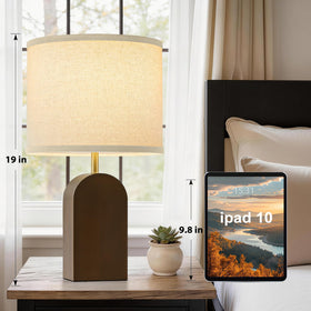 EJIAXIN walnut living room lamp complements rustic-modern decor.