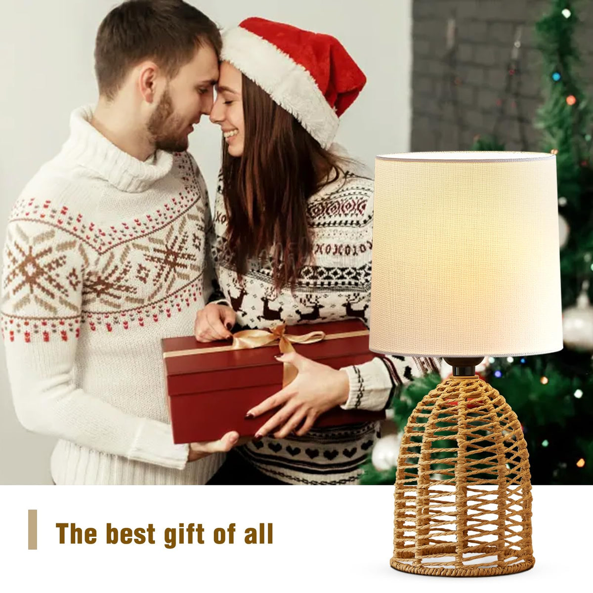 Gift-ready packaging for EJIAXIN rattan lamp set
