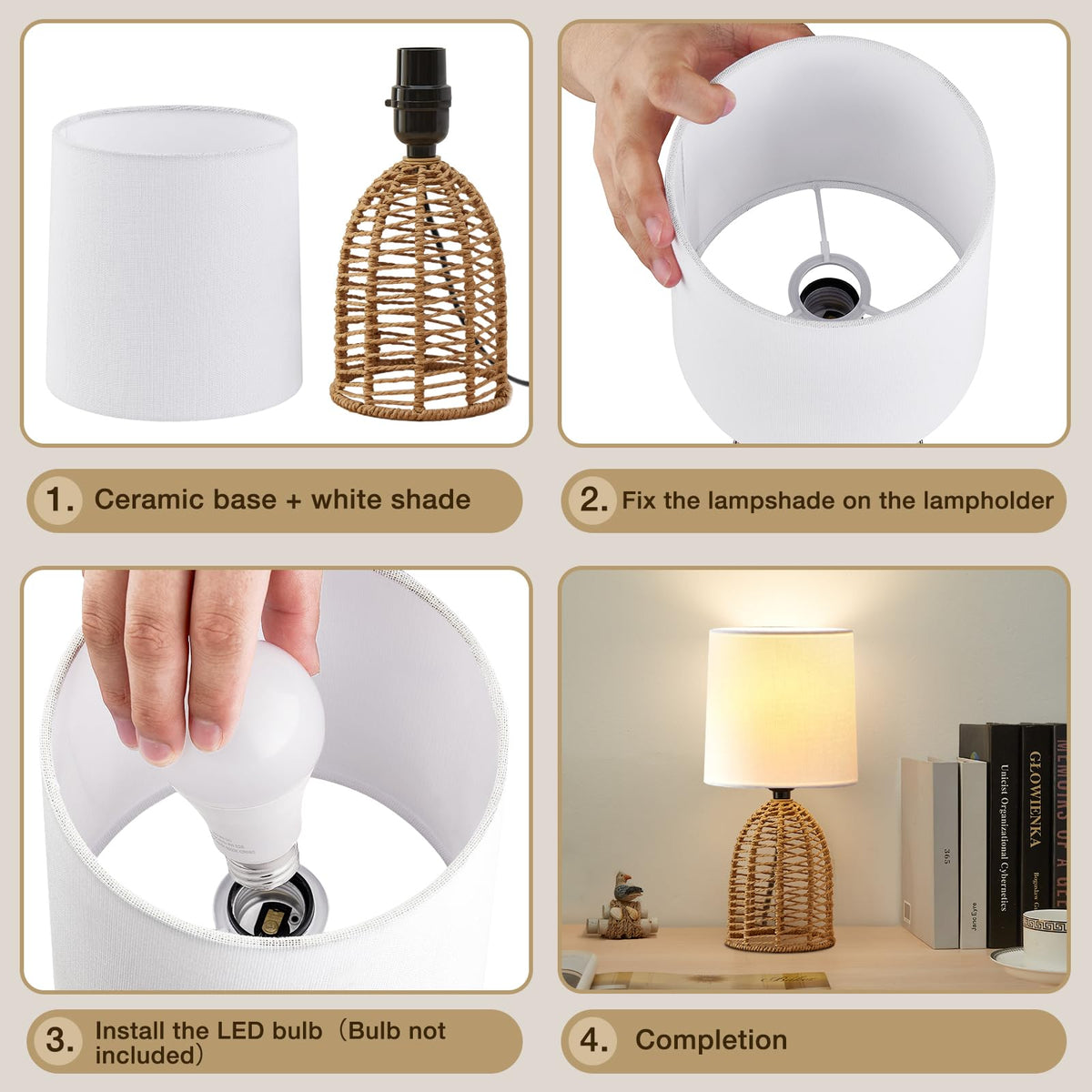 Sturdy base of EJIAXIN rattan lamp providing stable support