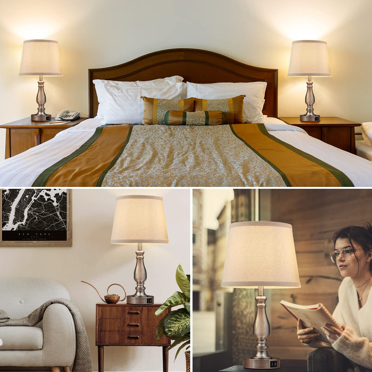 ejiaxin sleek bedside lamps enhancing bedroom decor and utility.