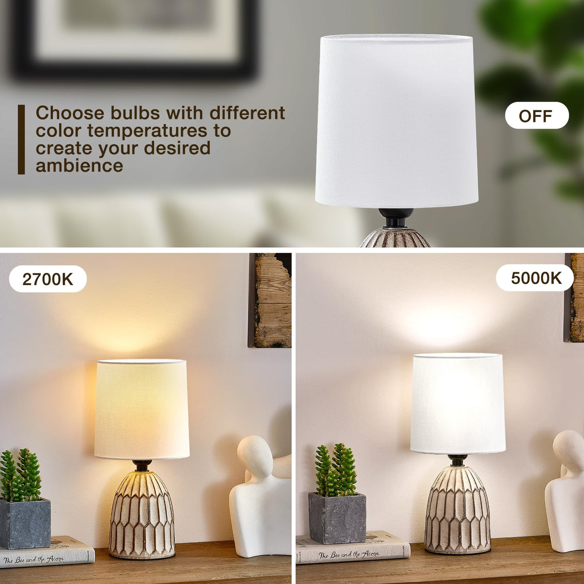 EJIAXIN lamps support E26 bulbs for customizable brightness.
