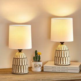 EJIAXIN hand-painted ceramic base enhances rustic decor with warm ambiance.