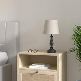 EJIAXIN touch-control bedside lamp showing easy dimming for relaxation