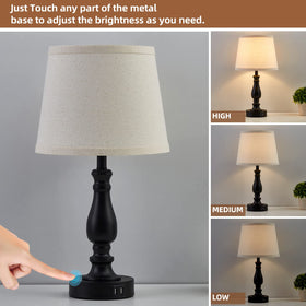 EJIAXIN bedside lamp with USB C port for convenient device charging