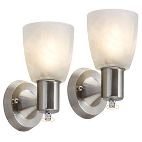 EJIAXIN wall sconces set of 2 in brushed nickel with frosted glass for modern bathrooms.