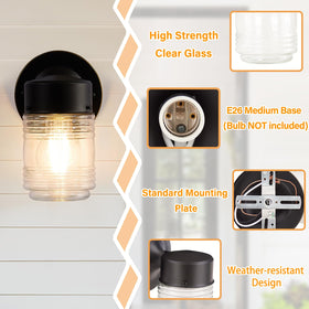 EJIAXIN weather-resistant wall light with glass and metal ideal for entryways