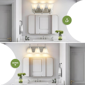EJIAXIN white glass shades diffuse light for comfortable bathroom brightness