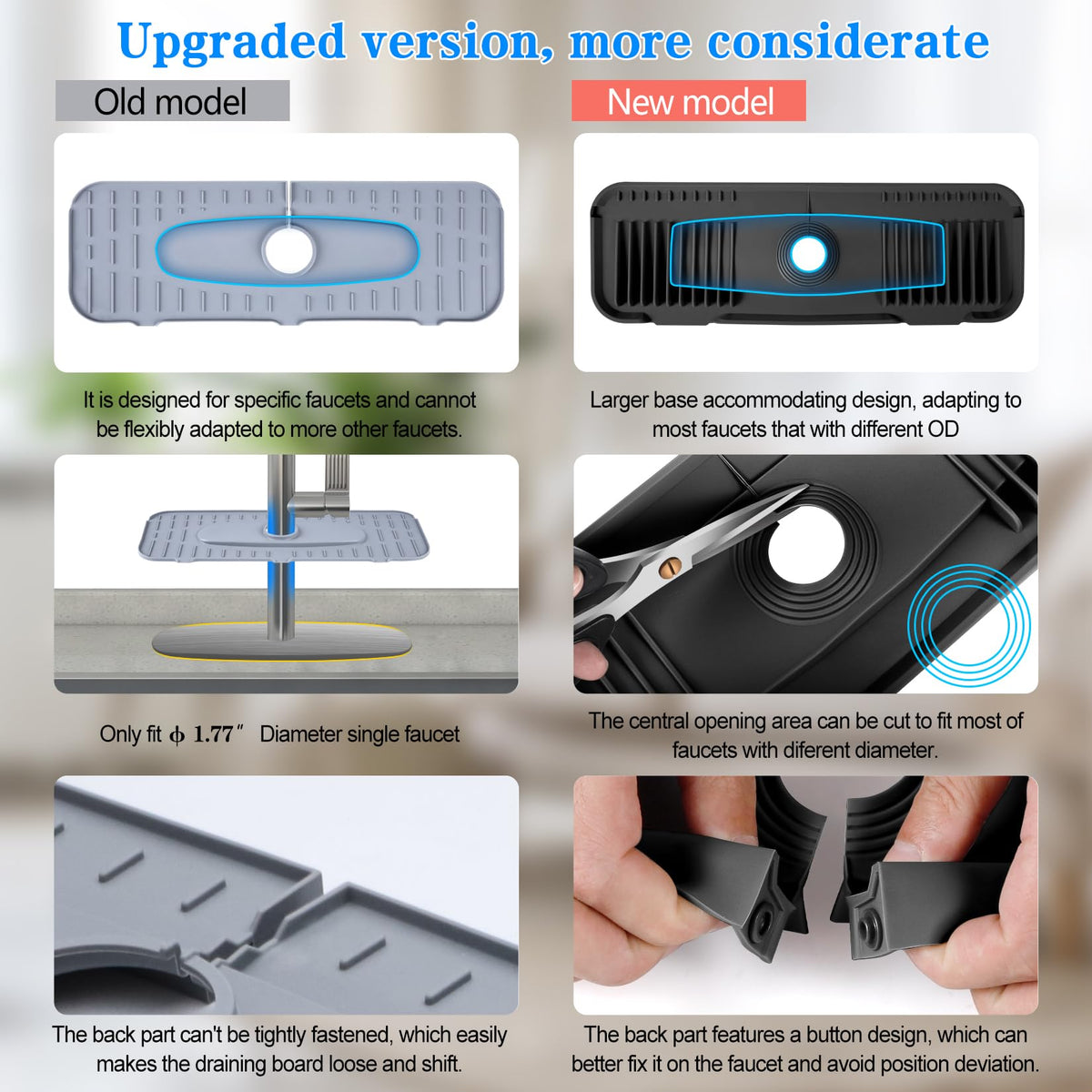 Patented deck-plate faucet mat supports reliable fit