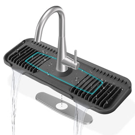 EK-Memory-fish silicone faucet mat around deck plate for splash control