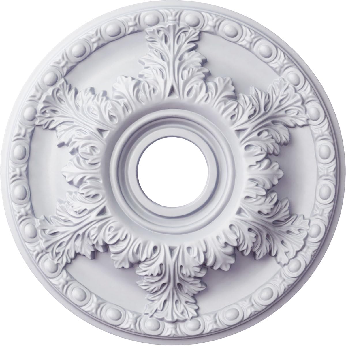 Ekena Millwork Granada medallion with 18in outer diameter creates a bold ceiling focal point.