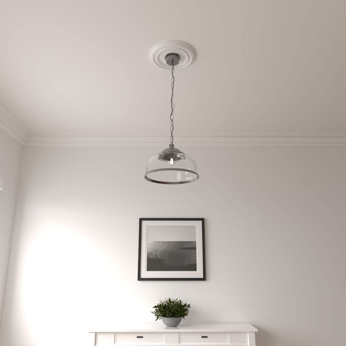 Ekena Millwork paintable medallion suited for gel stain or faux finish