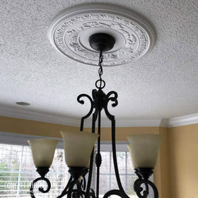 Ekena Millwork ceiling medallion supports DIY-friendly installation with common tools