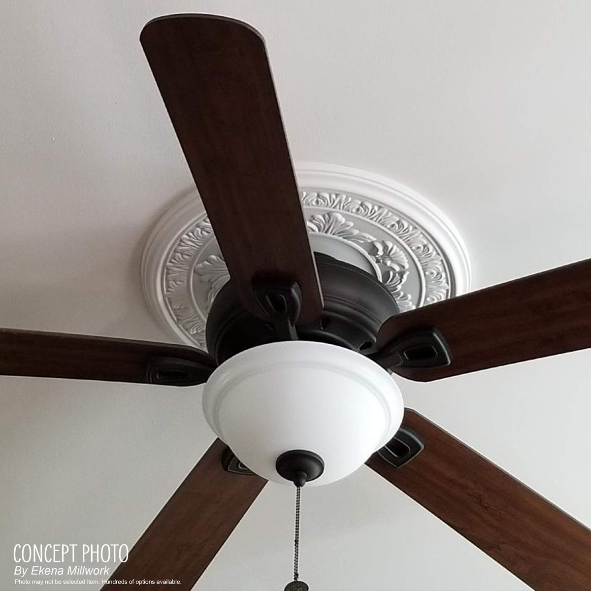 Ekena Millwork PVC medallion is indoor-outdoor ready for humid or high-traffic areas
