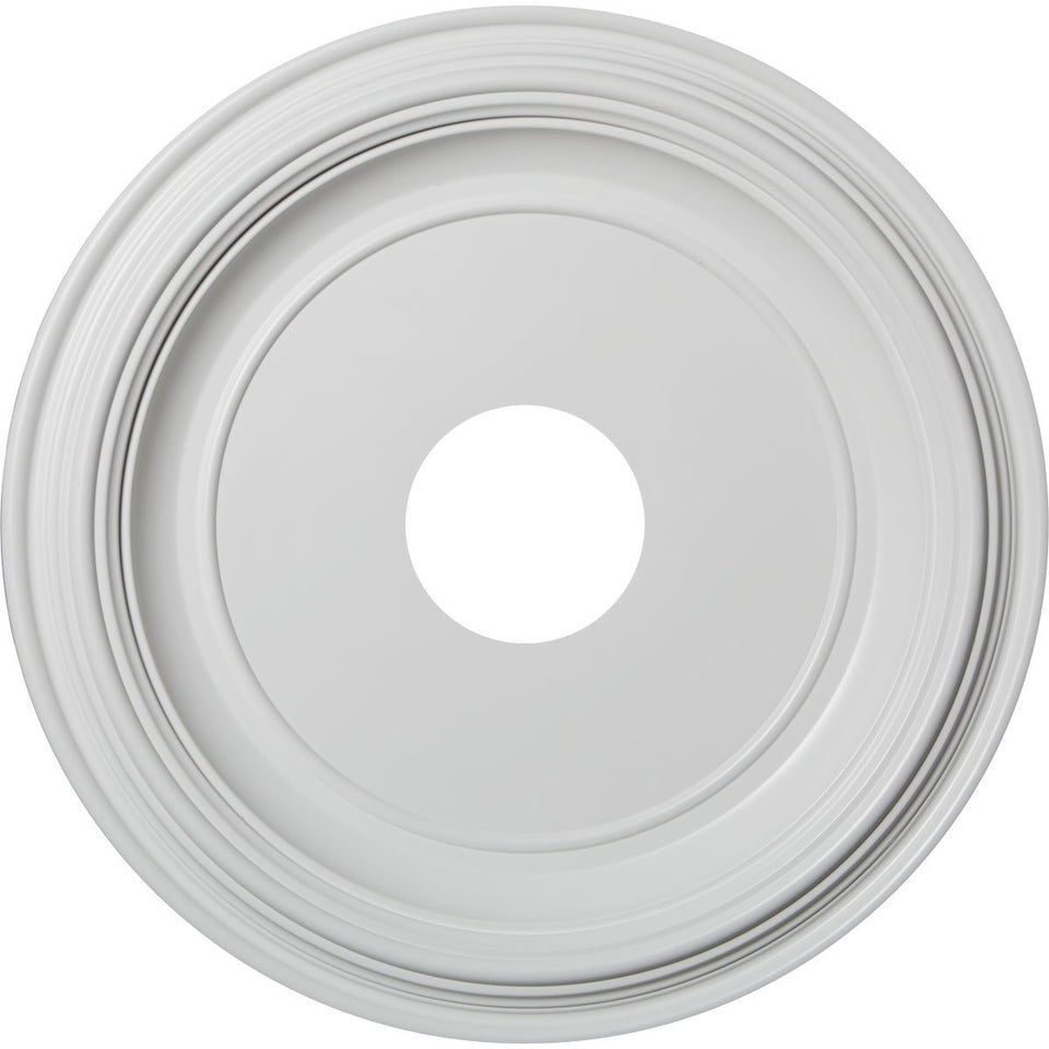 Ekena Millwork traditional medallion, 16-inch outer diameter, creates a striking ceiling focal point with easy customization