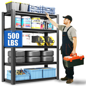 EKJ 72-inch garage shelving unit front view highlighting sturdy frame for heavy loads.