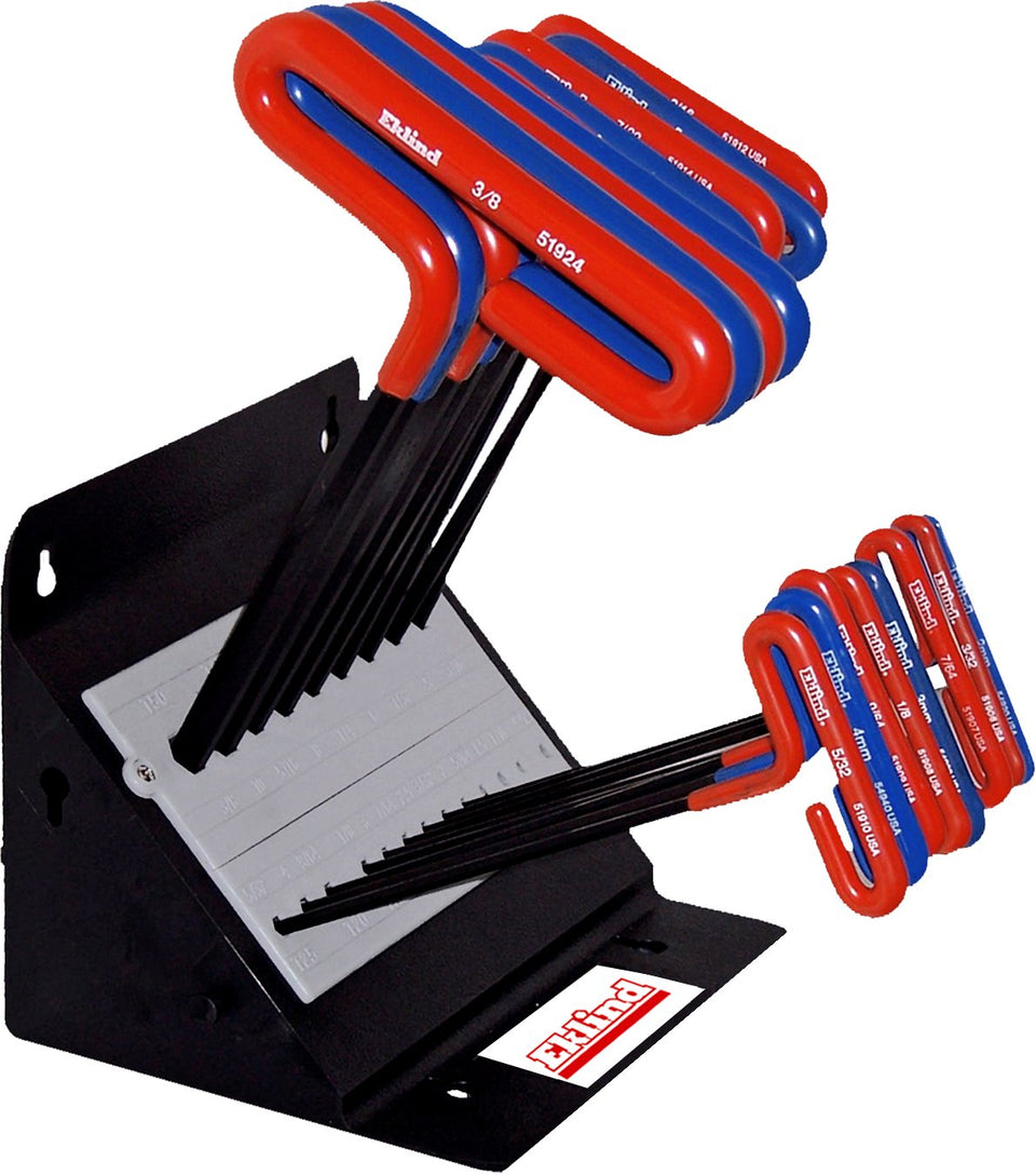 Eklind 50918 cushion grip T-handle set shown on stand for quick access.