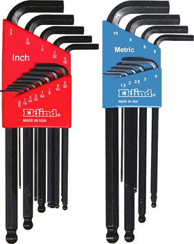 Eklind 13222 ball-hex L-key set showing inch sizes for fast access to hard-to-reach fasteners