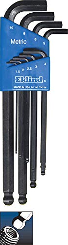 Eklind blue color-coded metric sizes aid quick tool identification during assembly.