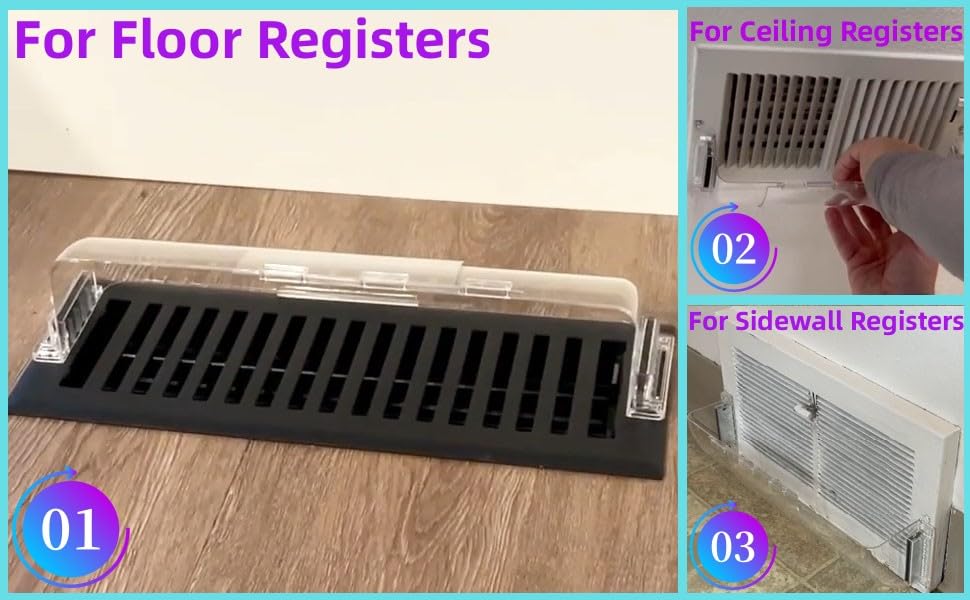 EKOCSIO versatile for floor, wall, and ceiling vents in homes and offices.