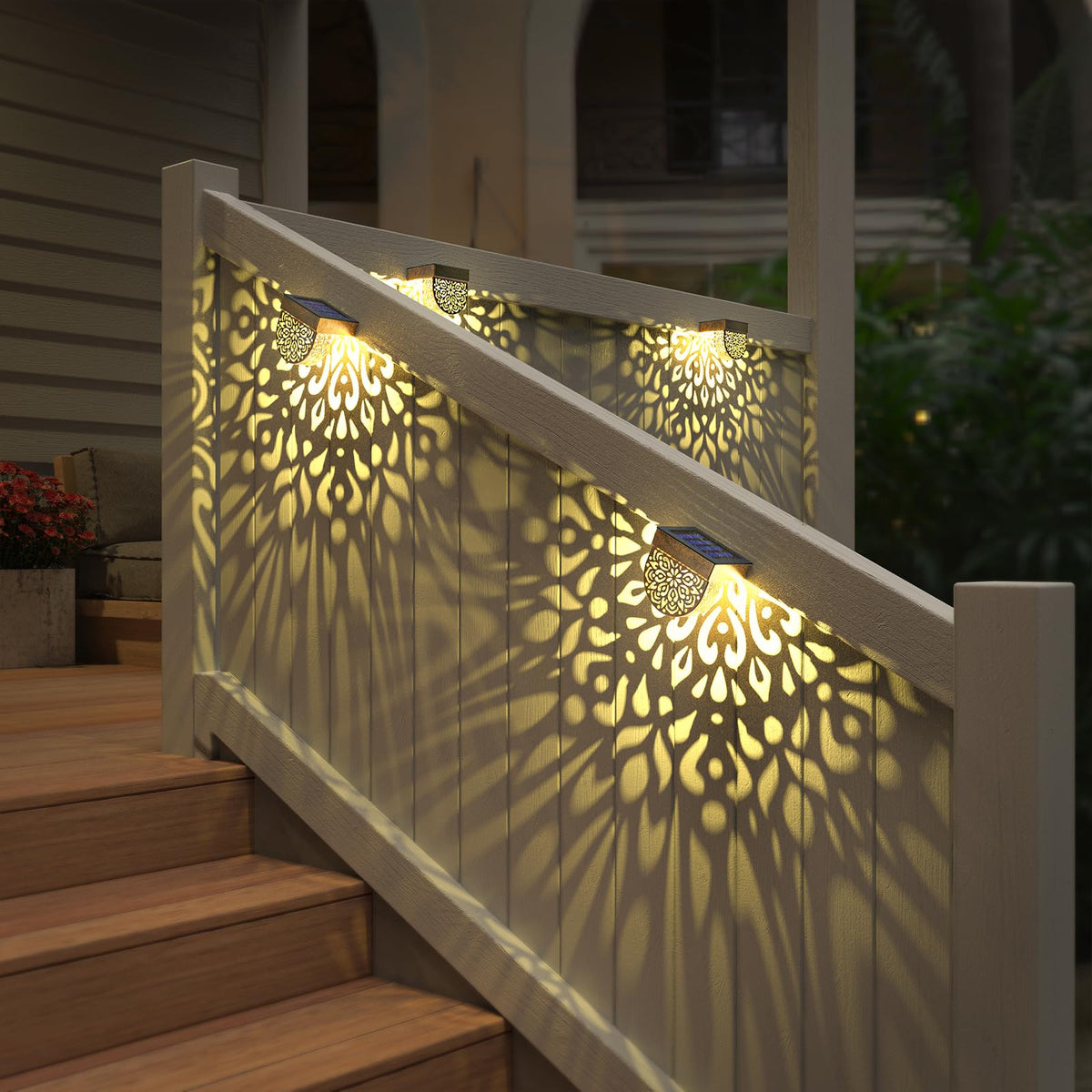 EKQ garden path solar lights guide nighttime strolls with subtle brightness.