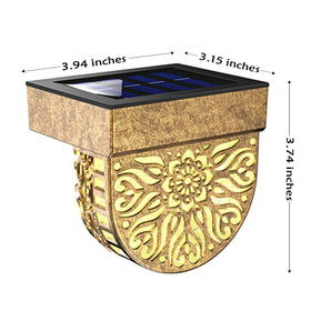 EKQ gold plastic solar fence light blends with outdoor decor.