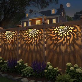 EKQ solar fence lights illuminate the deck path with cozy ambience