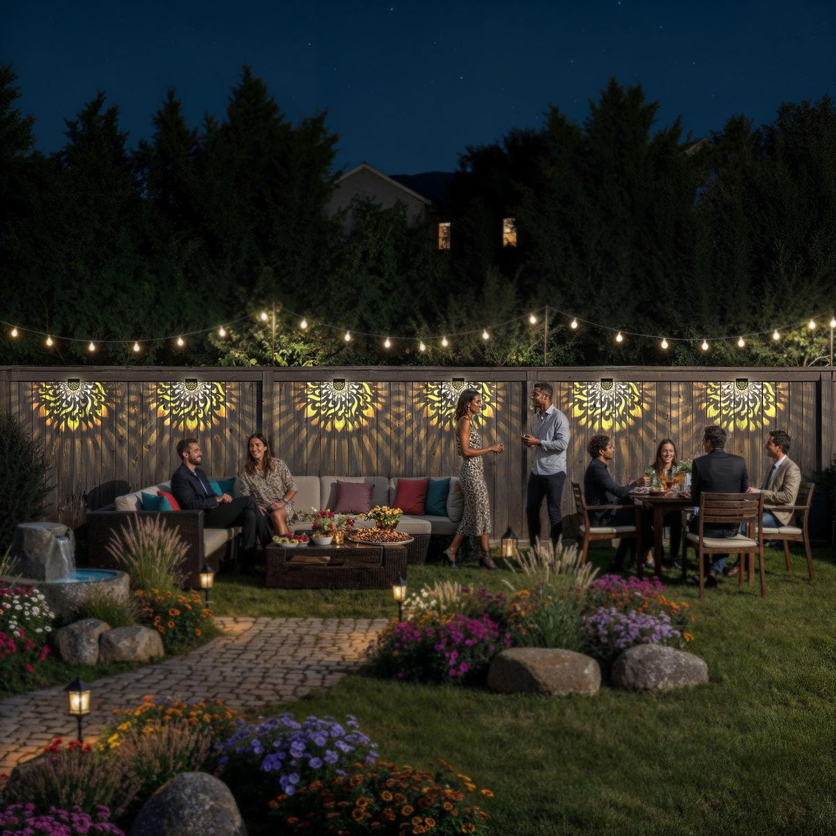 EKQ solar fence lights IP65 waterproof for all-weather use