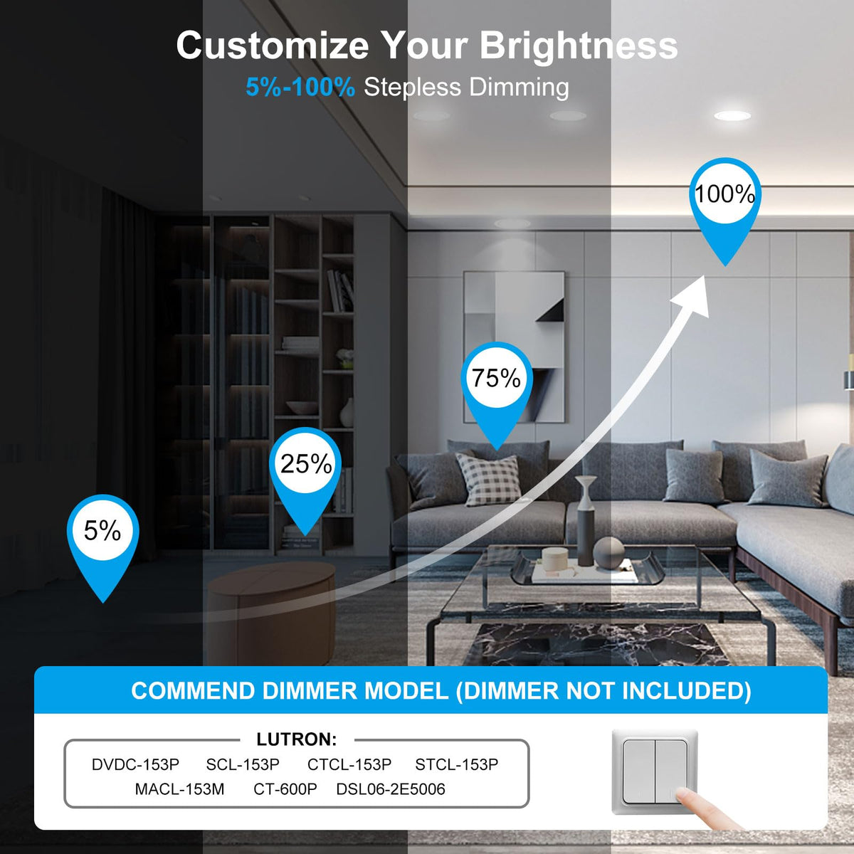 Elaruslux 7-inch ultra-thin LED downlight 3CCT selectable detail for customizable warmth