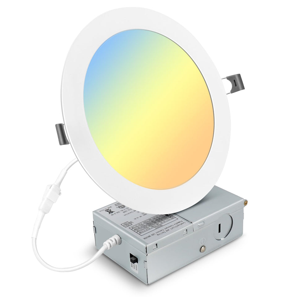 Elaruslux 7-inch ultra-thin LED downlight front view showing sleek ceiling integration