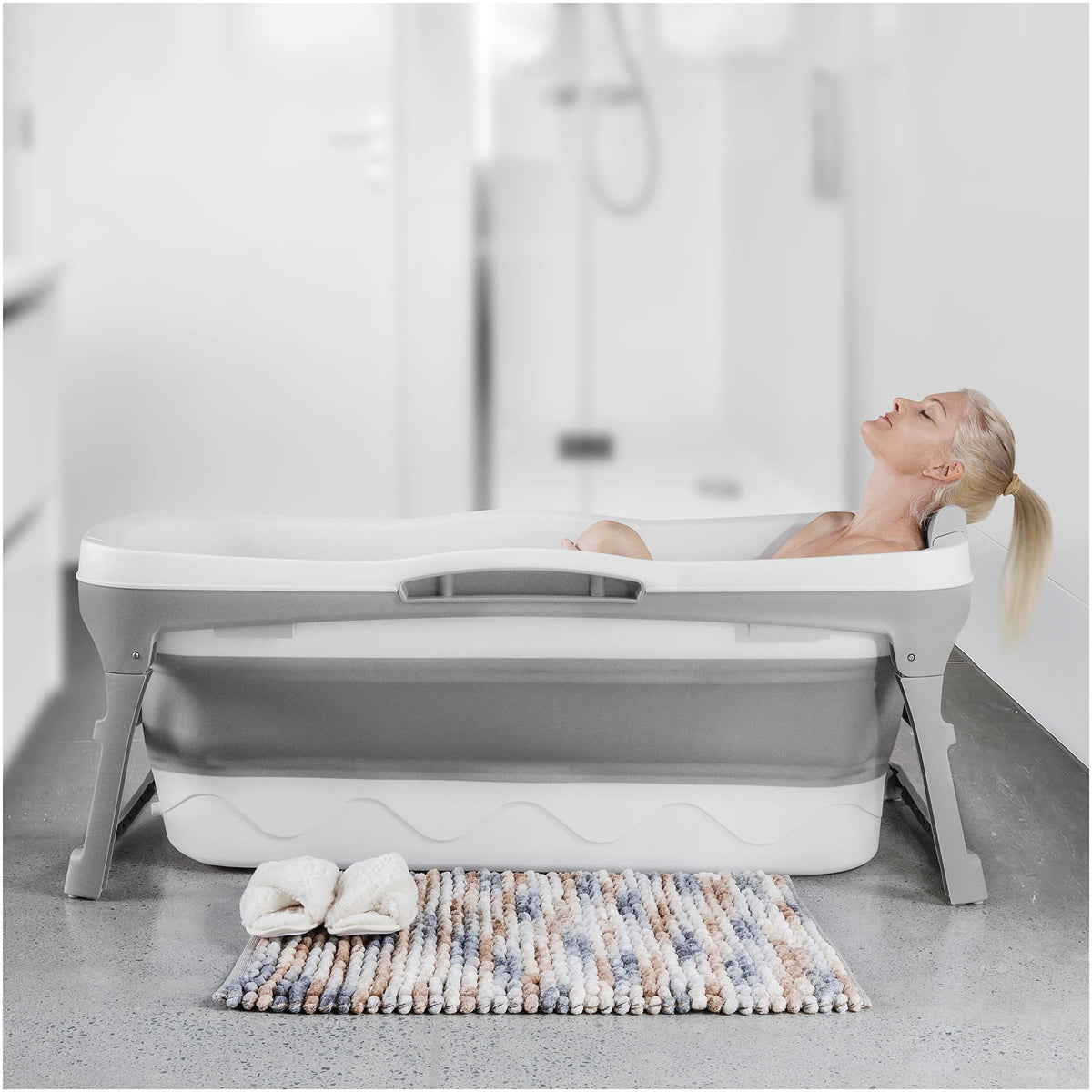 ELDERFLOWER & BERRIES portable 56-inch folding tub for compact-space baths