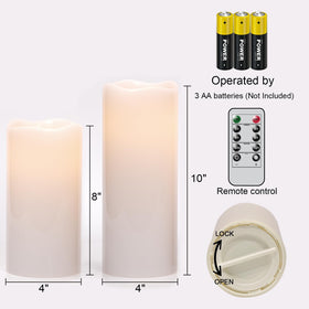 Eldnacele 10-inch pillar candle with remote for rain or shine patios