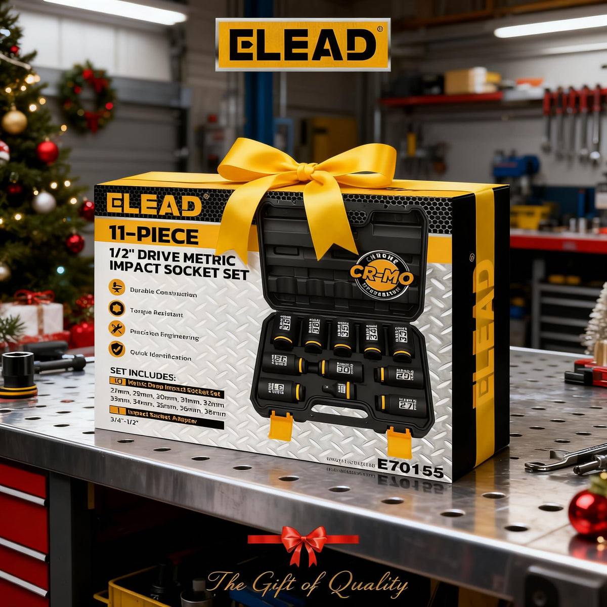 ELEAD 38mm deep impact socket for large fasteners and high-torque jobs