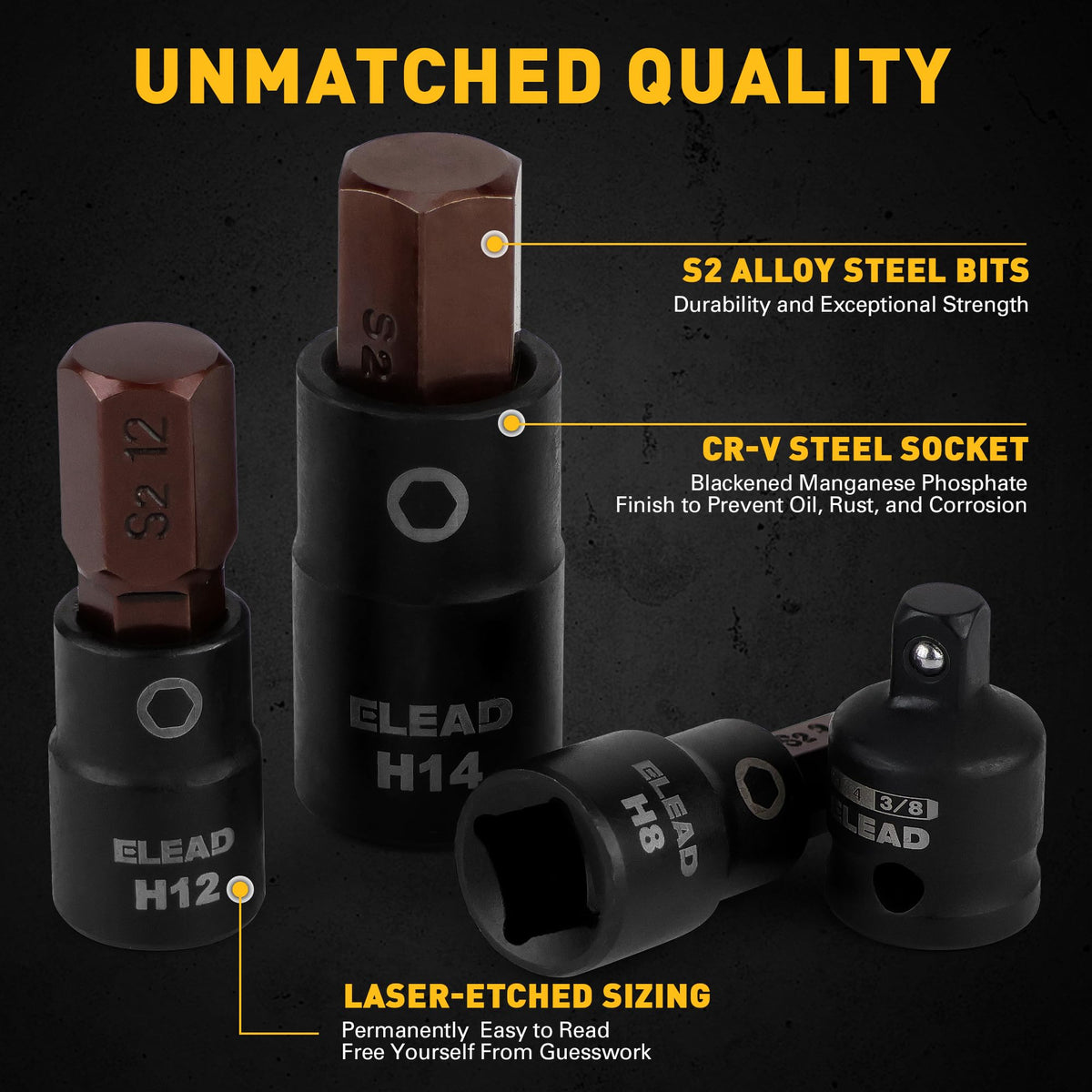 ELEAD 2.5mm hex bit socket for precise small fasteners.