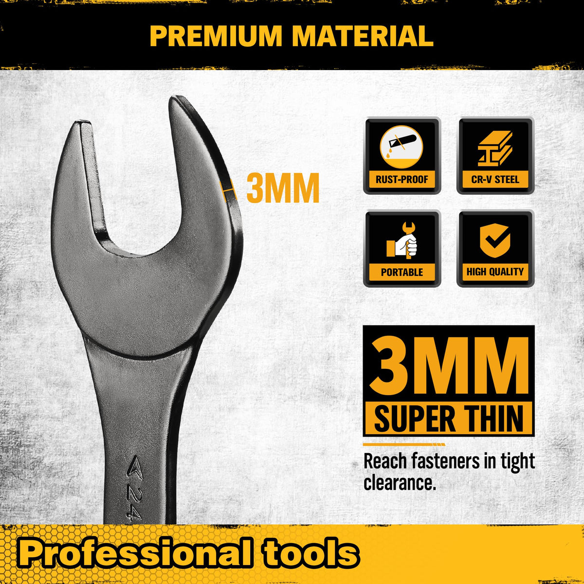 ELEAD metric wrenches 5.5 to 27 mm enable versatile mechanical tasks.