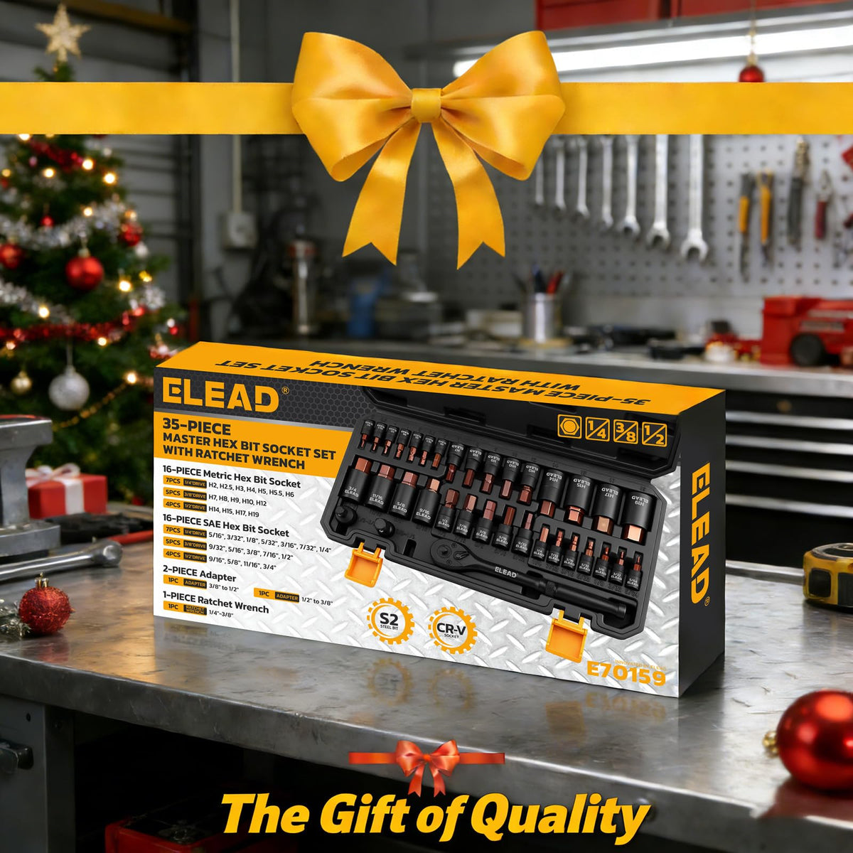 ELEAD reinforced storage case keeps all 35 pieces organized and portable