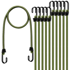 ELEAD 30-inch green bungee cords with hooks for secure cargo on outdoor trips.