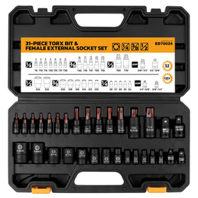 ELEAD 31-piece Torx set with T8-T70 star bits for automotive work
