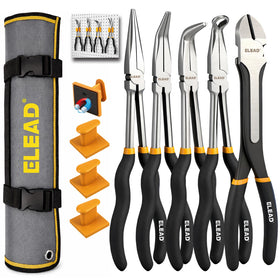 ELEAD 5-piece pliers set with 11-inch straight needle nose for precise grip.