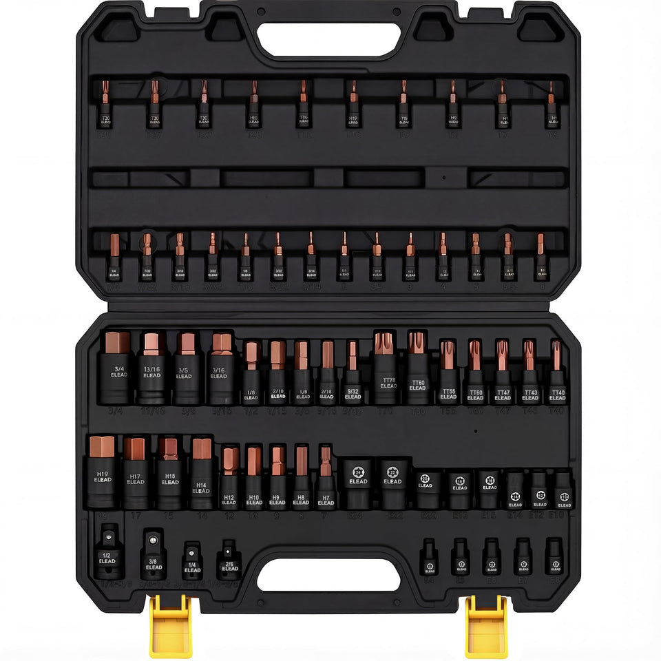 ELEAD 66-piece torx bit socket set case for easy transport and quick access.