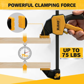 ELEAD 75lbs load-capacity clamps ensure a solid hold on small parts.