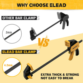 Non-slip pads protect delicate woods during clamping with ELEAD clamps.