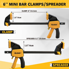 ELEAD mini bar clamps demonstrate one-handed operation for easy positioning.