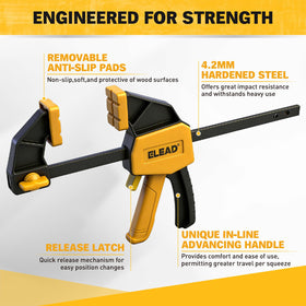 ELEAD dual-function clamps convert to spreaders for light-duty spreading tasks.