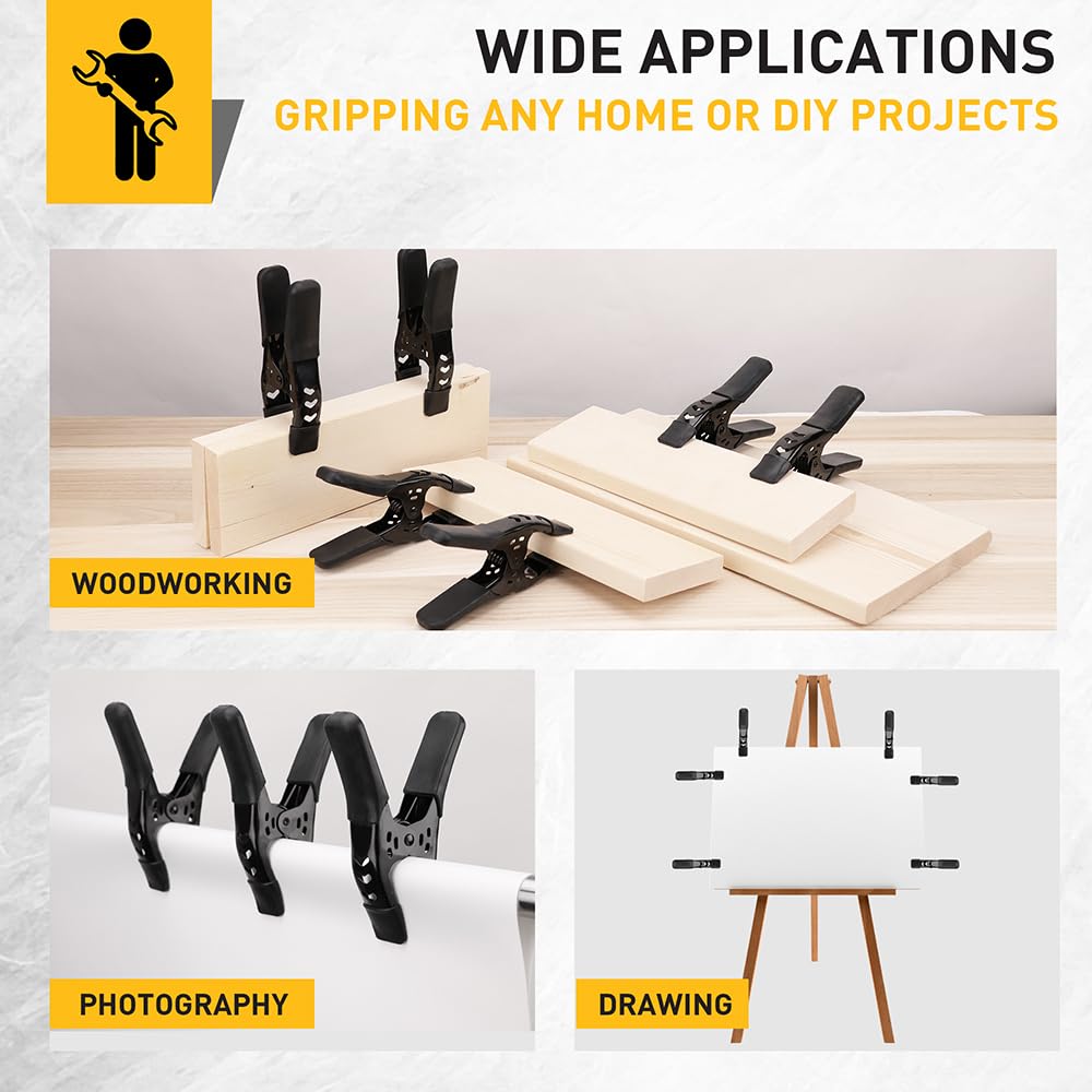 ELEAD 8-piece 6inch spring clamp backdrop-stand — dependable support for backdrop mounting.