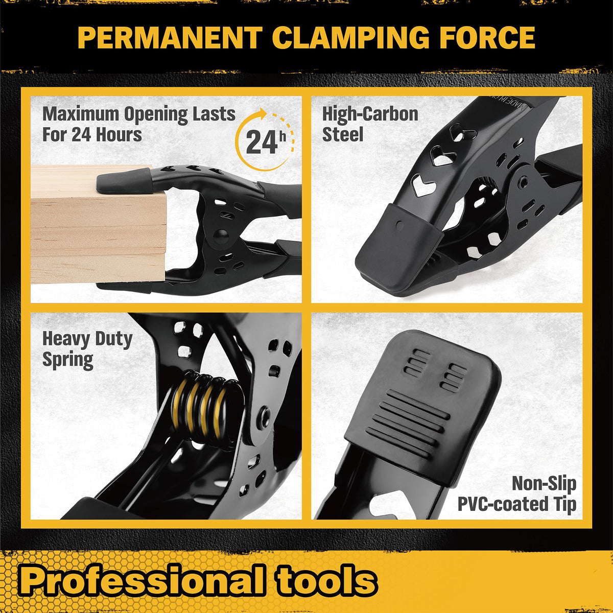 ELEAD bar clamp spreader mode showing dual-function clamping