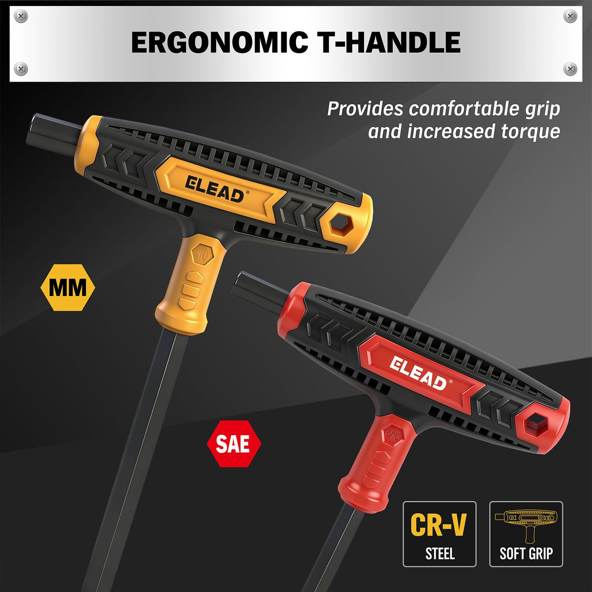 ELEAD black phosphate finish resists rust for durability.